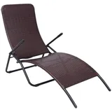 furnicato Sonnenliege Klappbar Poly Rattan Brown,