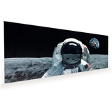 Primedeco Küchenrückwand Küchenrückwand Spritzschutz Glas mit Motiv Astronaut 150 cm x 60 cm