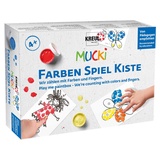 Kreul Mucki Farben Spiel Kiste Wir zählen mit Farben und Fingern, Set 5 Stück 50ml (29103)