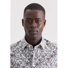 Seidensticker Businesshemd "Schwarze Rose", Herren, Gr. M (40), normale Ärmellängen, grün, 100% Baumwolle, bedruckt, slim fit, 2-Knopf-Manschette, Hemden, Slim 1/1 Kentkragen Druck