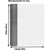 EXCOLO Hasen-zaun verzinkt 50cm, x 25m, Sechseckdraht Draht Drahtzaun Kaninchendraht 13mm)