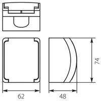 Doktorvolt Aufputzsteckdosen IP44 Schuko Steckdose Schukodose + Klappdeckel 181-01