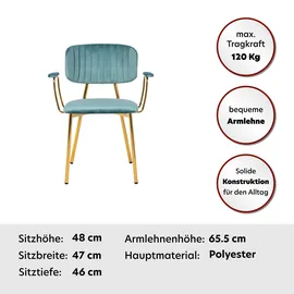Kayoom Polsterstuhl Giselle 225 Samt mint 2er Set