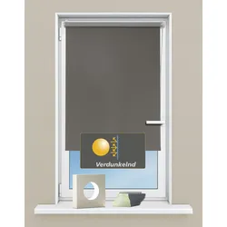 Seitenzugrollo KUTTI "Seitenzugrollo 'Luna', verdunkelnd, Klemmfix, ohne Bohren, Fixmaß" Gr. 10, braun, B:90cm H:220cm, Polyester, Rollos, Sichtschutz, Sonnenschutz
