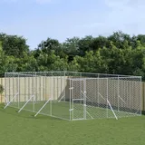 vidaXL Outdoor-Hundezwinger 4 x 8 x 2 m Stahl Silber