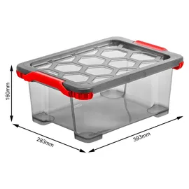 Rotho Evo Total Protection Aufbewahrungsbox 39,3 x 28,3 x 16,0 cm 3-tlg. rot