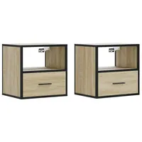 VidaXL Wand-Nachttische 2 Stk. Sonoma-Eiche 40x31x39,5 cm