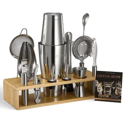 VEVOR Cocktail Shaker 13-tlg. Barkeeper Set Edelstahl Getränke Mixer Werkzeuge