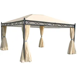 Mendler Pergola Cadiz 4,00 x 3,00 m inkl. Seitenteile creme