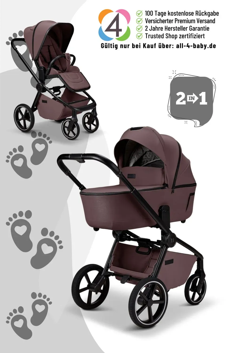 Moon Resea 2.0 Kombikinderwagen, Farbe/Dessin: Ghost