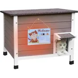HiCaptain 100% Vollisoliert Katzenhaus mit 6-Seiten Schaum,Wetterfeste Katzenhütte draußen für mehrere Katzen, Katzenhaus Outdoor Winterfest-61 x 51 x 54 cm (Grau)