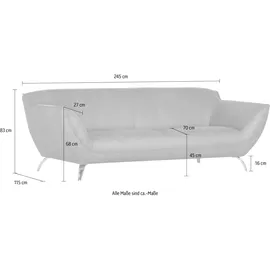 GUTMANN FACTORY 3-Sitzer GUTMANN FACTORY "Venezuela", grau, B:245cm H:83cm T:115cm, Sofas