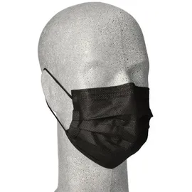 Medi-Inn Mundschutz Type II 3-lagig 9 cm x 17,5 cm schwarz mit Nasenbügel Typ 500 Stück
