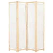 vidaXL 4-teiliger Raumteiler Cremeweiß 160 x 170 x 4 cm Stoff