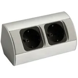 Kalb Material Für Möbel Ecksteckdosenleiste 2 St. Silber/Schwarz