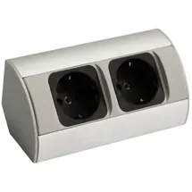 Kalb Material Für Möbel Ecksteckdosenleiste 2 St. Silber/Schwarz
