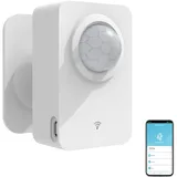 Smart Wi-Fi Bewegungsmelder, Drahtloser PIR-Bewegungsmelder mit App-Benachrichtigungsalarm und Großflächenerkennung, Batterie- oder USB-betrieben, Kontaktsensor für Home Security & Smart Home