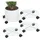Relaxdays Pflanzenroller, 4er Set, Ø 32 cm, Blumentopfuntersetzer mit Rollen, Stahl, Blumenroller für innen, Silber