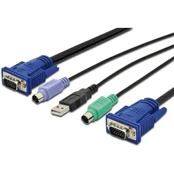 DIGITUS KVM-Kabelsatz PS/2 für KVM-Konsolen 3m