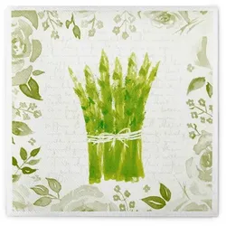 Sovie HOME Serviette Spargel in Weiss-Grün aus Linclass® Airlaid 40 x 40 cm, 12 Stück - Asparagus Spargelzeit