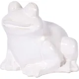 Dobar Keramik-Gartenfigur Frosch Weiß Gr. M