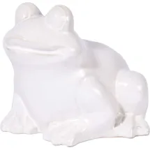 Dobar Keramik-Gartenfigur Frosch Weiß Gr. M