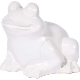 Dobar Keramik-Gartenfigur Frosch Weiß Gr. M