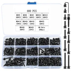 luxuskollektion Schraubenset M3 Muttern 480 Teile