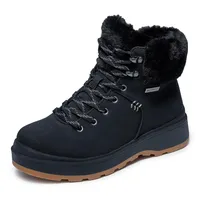 SKECHERS Park City Stiefelette, Schwarzes Duraleather-Kunstfell, 37 EU