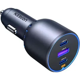 UGREEN 75W 3-Port Fast Car Charger Grau/Schwarz
