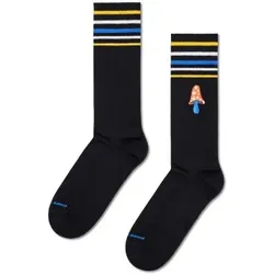Happy Socks Fungis Gonna Funky Crew Sock Schwarz gemustert Modal Gr 41/46