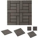 The Living Store -  22 Stk. Terrassenfliesen 30 X 30 Cm 2 Qm Wpc Dunkelbraun