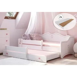 Kids Collective Jugendbett Prinzessin 80 x 160 cm Holz weiß rosa