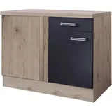 Flex-Well Eck-Unterschrank Lara 110 x 60 cm Anthrazit-San Remo Eiche