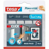 Tesa Klettstreifen Powerstrips CLICK Small 1,8 kg 2 St.