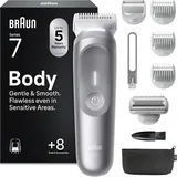 Braun Bodygroomer Series 7, Kabelloser Körperrasierer Herren, BG7555, Grau - Trimmer für Intimbereich und Körper, Körperhaartrimmer mit 100 Min... - Braun