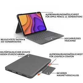 Logitech Folio Touch für iPad Air 4 Gen oxford grey Deutsch QWERTZ