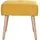 miliboo Niedriger Hocker aus Stoff mit strukturiertem Samteffekt in Senfgelb und hellem Massivholz H46 cm GUESTA