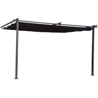 Habitat et Jardin Anbaupergola mit ausziehbarem Dach - 3 x 4 m - Anthrazitgrau