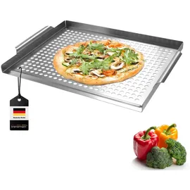 bremermann Grillplatte 39,5 x 3 cm Edelstahl Silber/Weiß