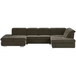 Lounge Collection Wohnlandschaft mit verschiedenen Funktionen Spencer , braun , Maße (cm): B: 382 H: 102 T: 260.0