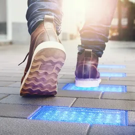 ledscom.de LED Pflasterstein Bodeneinbauleuchte GORGON für außen, IP67, eckig, 20 x 10cm, blau