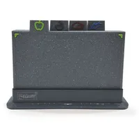 Maestro Schneidebrett MR1787, (4-St), Set mit 4 Schneidebrettern + Ständer grau