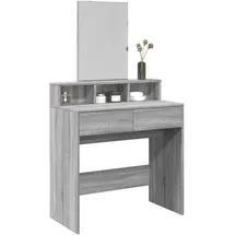 vidaXL Schminktisch, mit Spiegel Grau Sonoma 80x41x144,5 cm