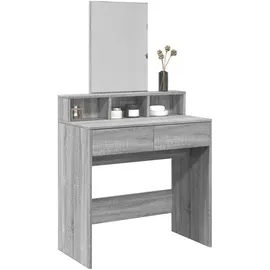 vidaXL Schminktisch, mit Spiegel Grau Sonoma 80x41x144,5 cm