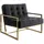 s-style möbel Loungesessel 84 x 81 x 89 cm Schwarz/Gold mit Metallfüßen