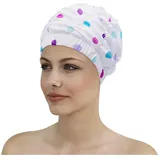 Fashy Duschhaube mit breitem Kopfband, mit bunten Punkten