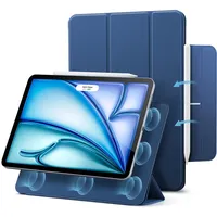 ESR Hülle für iPad Air 11 Zoll M2, iPad Air 6/5/4 (2024/2022/2020) 10,9 Zoll, Starke Magnetbefestigung, Trifold Ständerhülle, unterstützt Pencil Pro/USB-C, automatisches Ruhen/Wecken, Dunkelblau