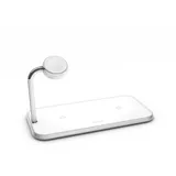 Zen Zens Aluminium Dual Wireless Charger + Apple Watch 10W Qi weiß