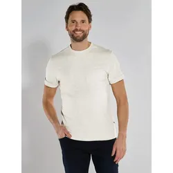 ENGBERS GERMANY Herren T-Shirt edel glänzend durch spezielles Garn beige regular uni Rundhals - XL